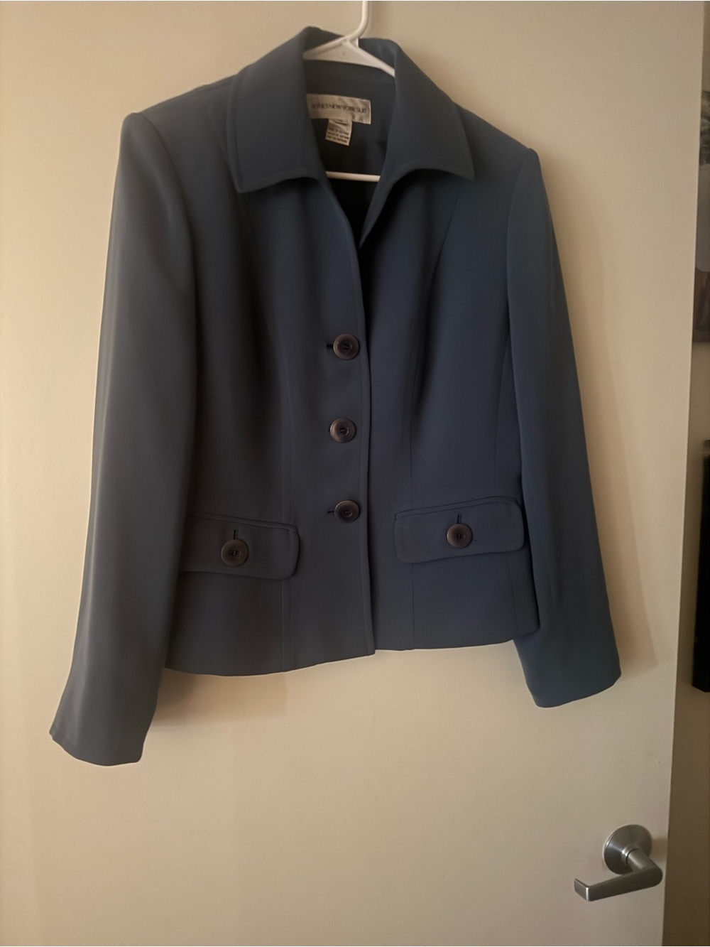Jones New York Navy Button-Front Women's Blazer